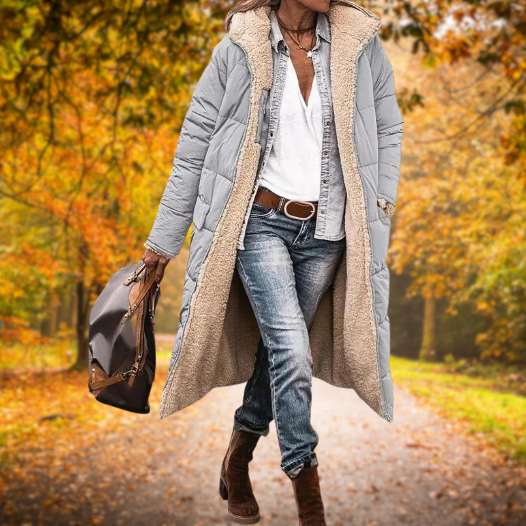 Kora - Hřejivý kabát s kožešinovou podšívkou