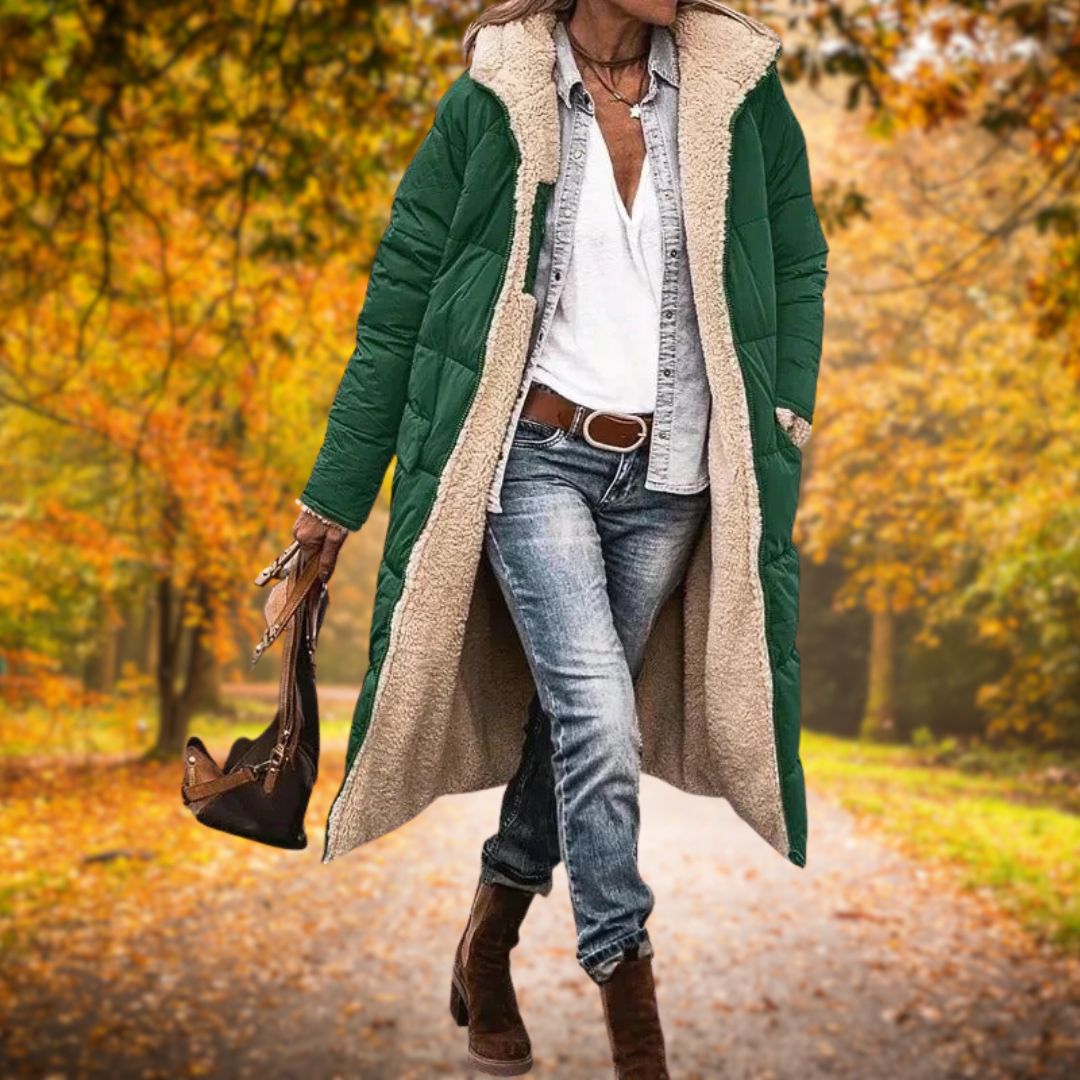 Kora - Hřejivý kabát s kožešinovou podšívkou